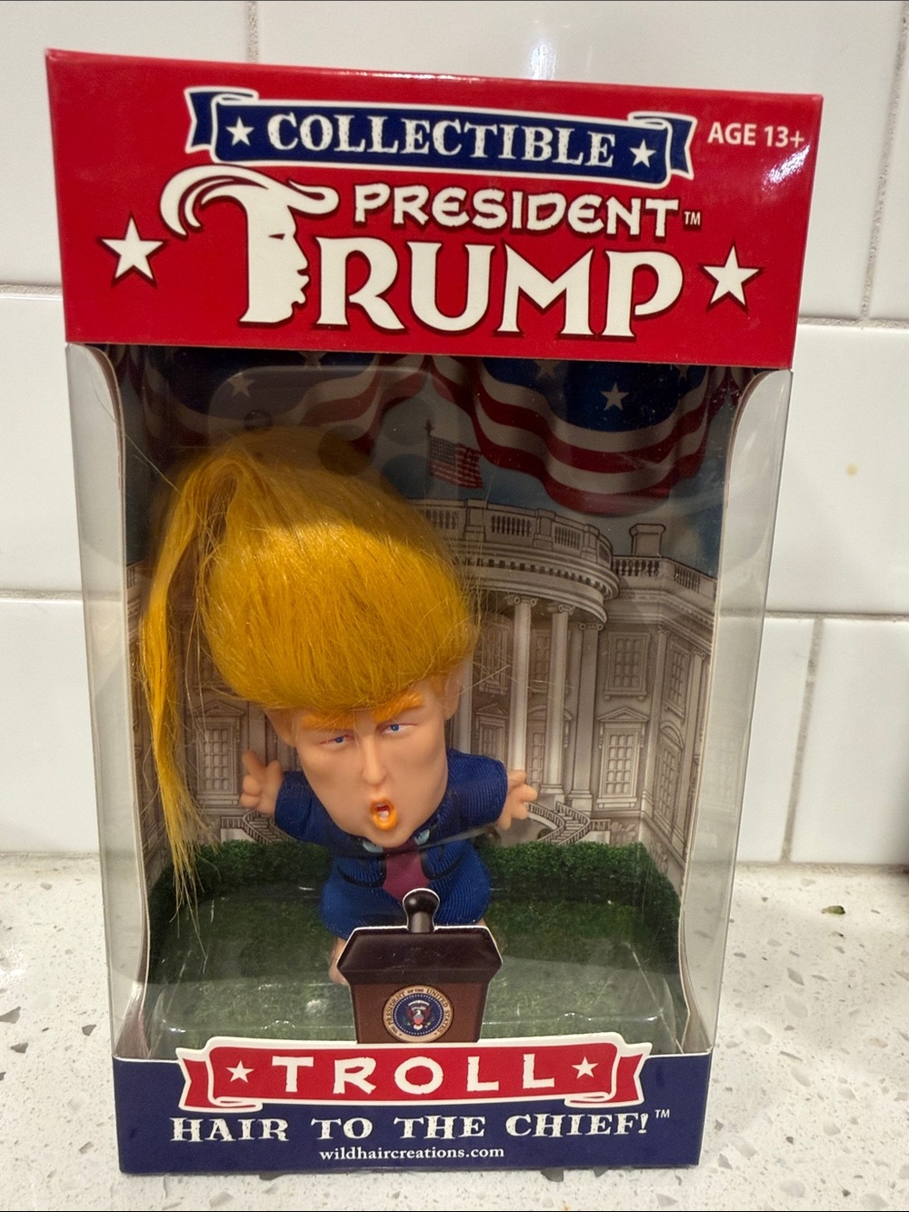 Trolls Collectible President Trump Figure with Yellow Hair